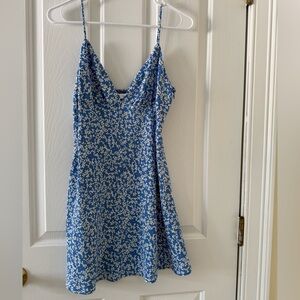 Zara Blue and White Floral Mini Dress